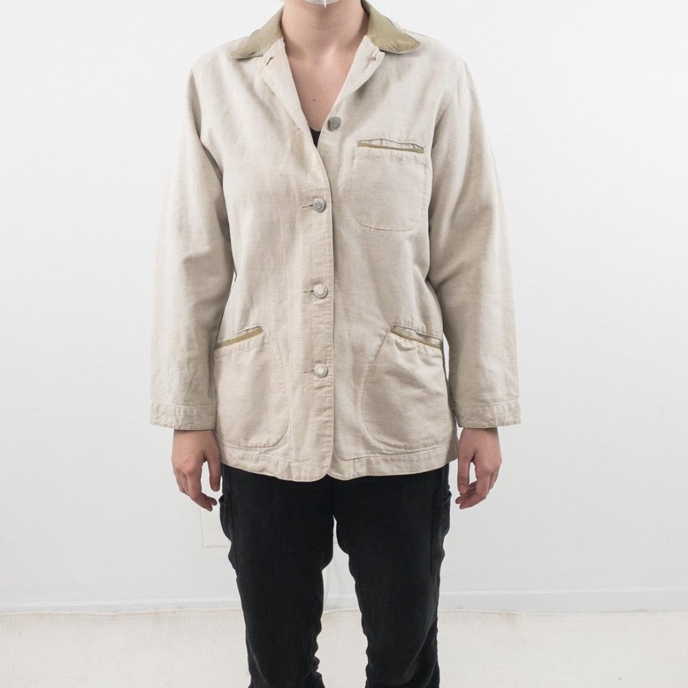 Vintage 90s GAP M Field Utility Jacket Natural - Picture 4 of 14